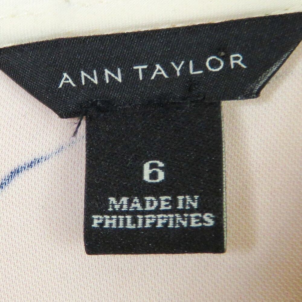 Ann Taylor Blossom Flare Floral Sheath Dress White Blue Pink Sleeveless Dress 6 - Picture 5 of 8
